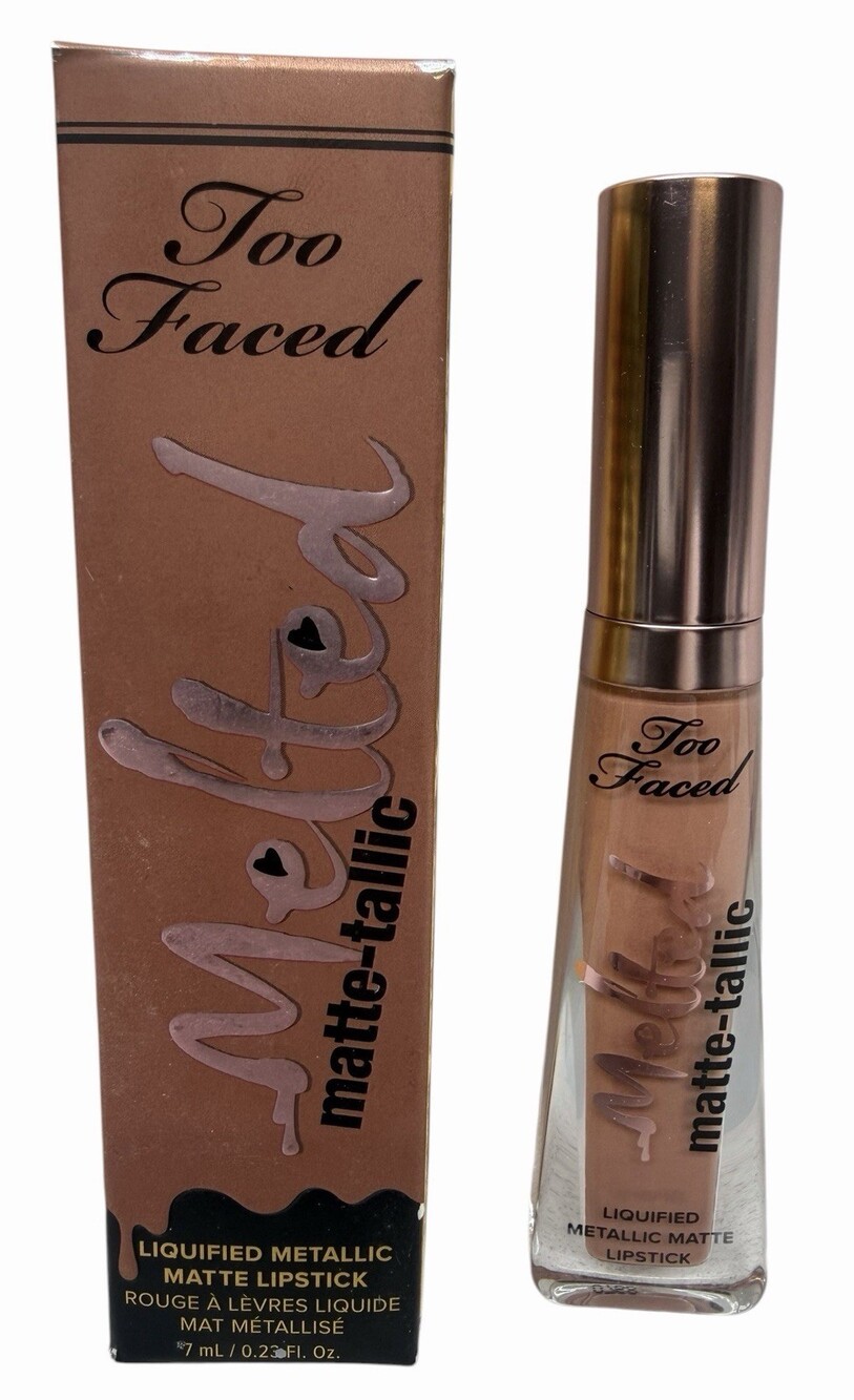 Too Faced Melted Matte-Tallic Pillow Talk Lipstick 0.23 oz Discontinued NIB